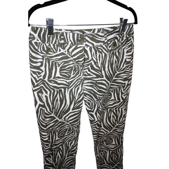 Jones New York Women's Pants 4 Zebra Animal Print Stretch Straight Leg Mid Rise - Picture 4 of 6